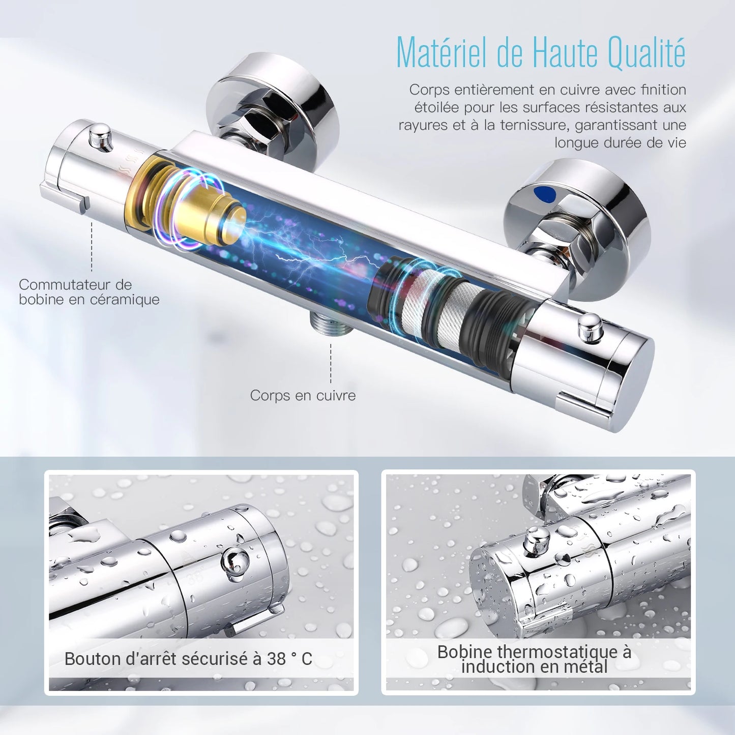 Mitigeur de douche thermostatique