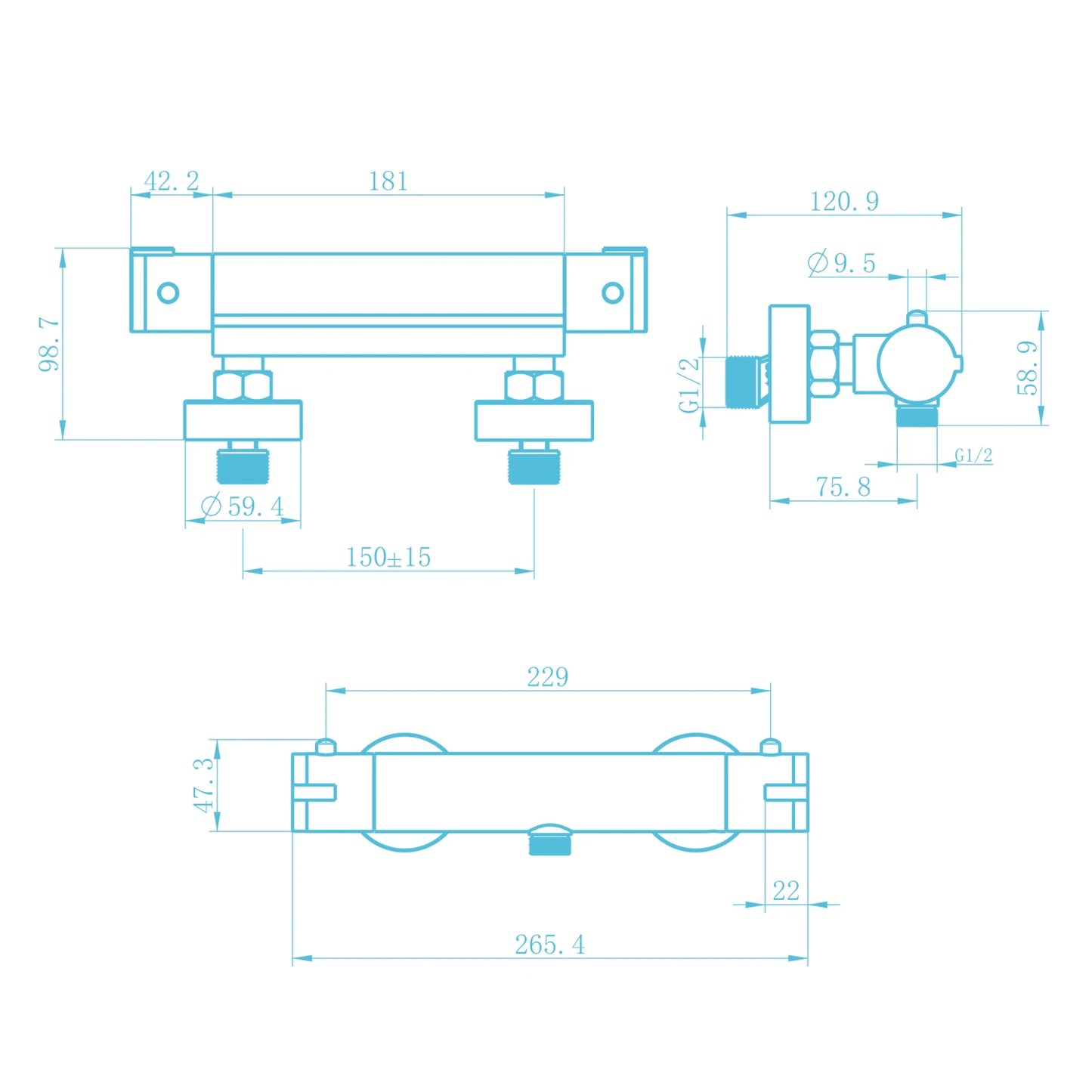 Mitigeur de douche thermostatique