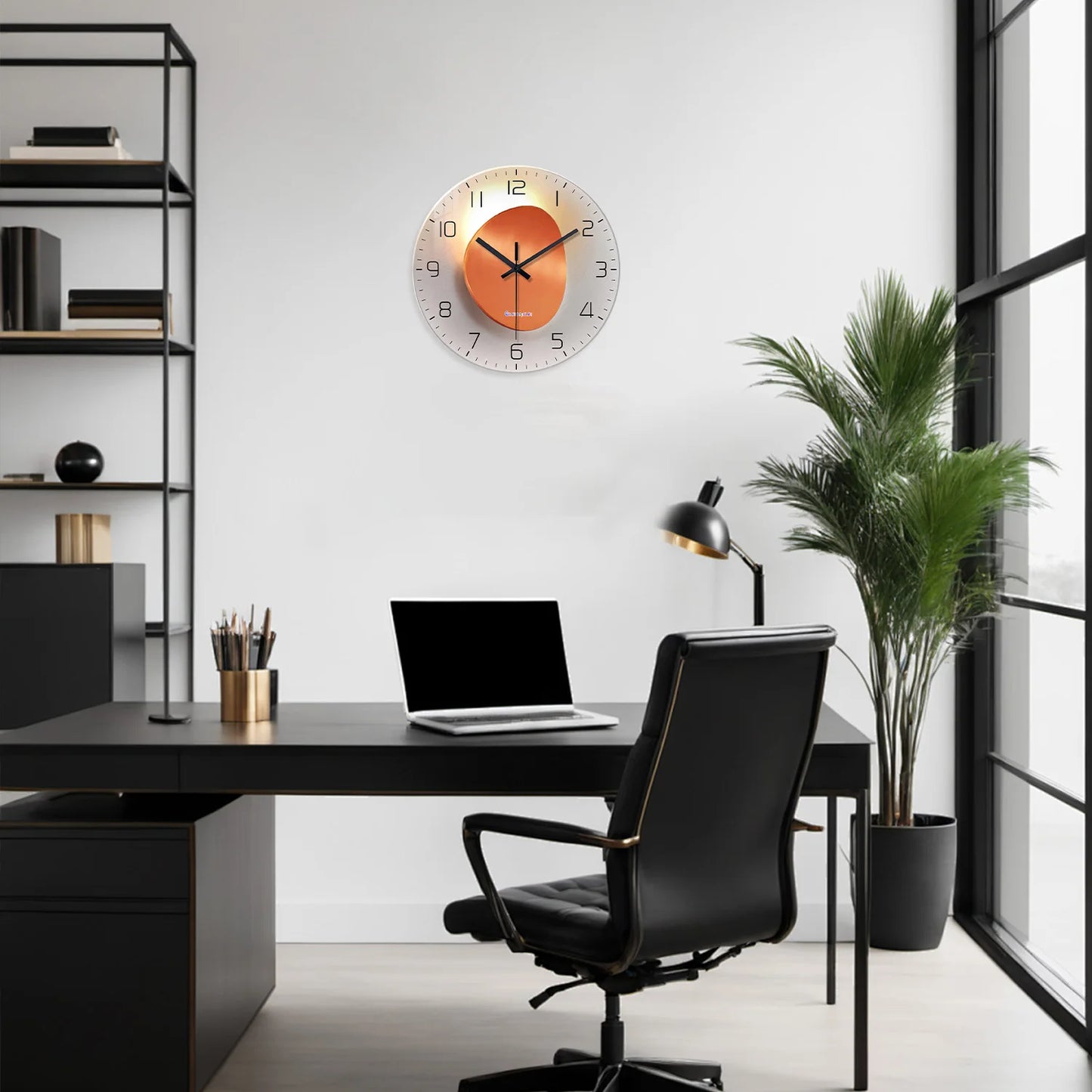 Horloge Murale en Verre - Cadran Mandarine