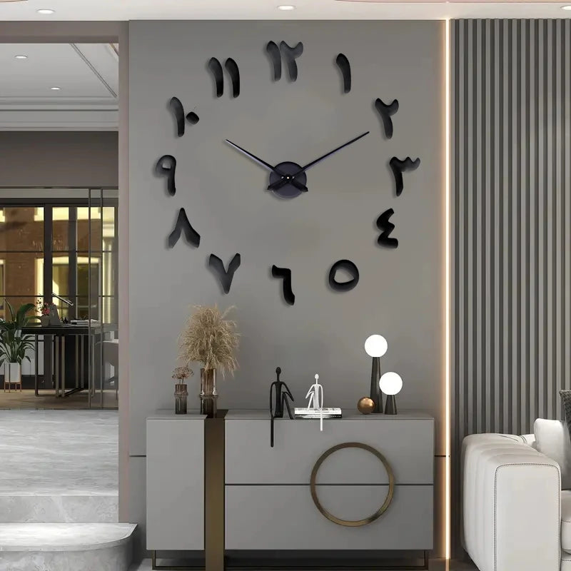 Horloge Murale Moderne avec Chiffres Arabes
