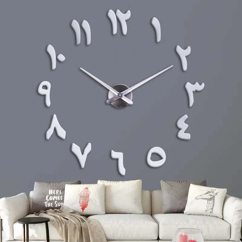 Horloge Murale Moderne avec Chiffres Arabes