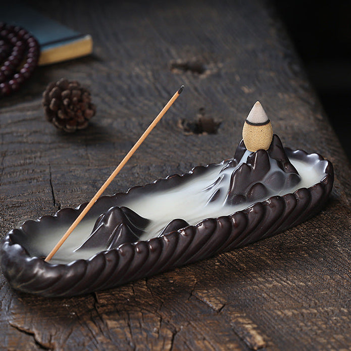 Porte Encens Montagne | Brûleur d'Encens en Argile Violette