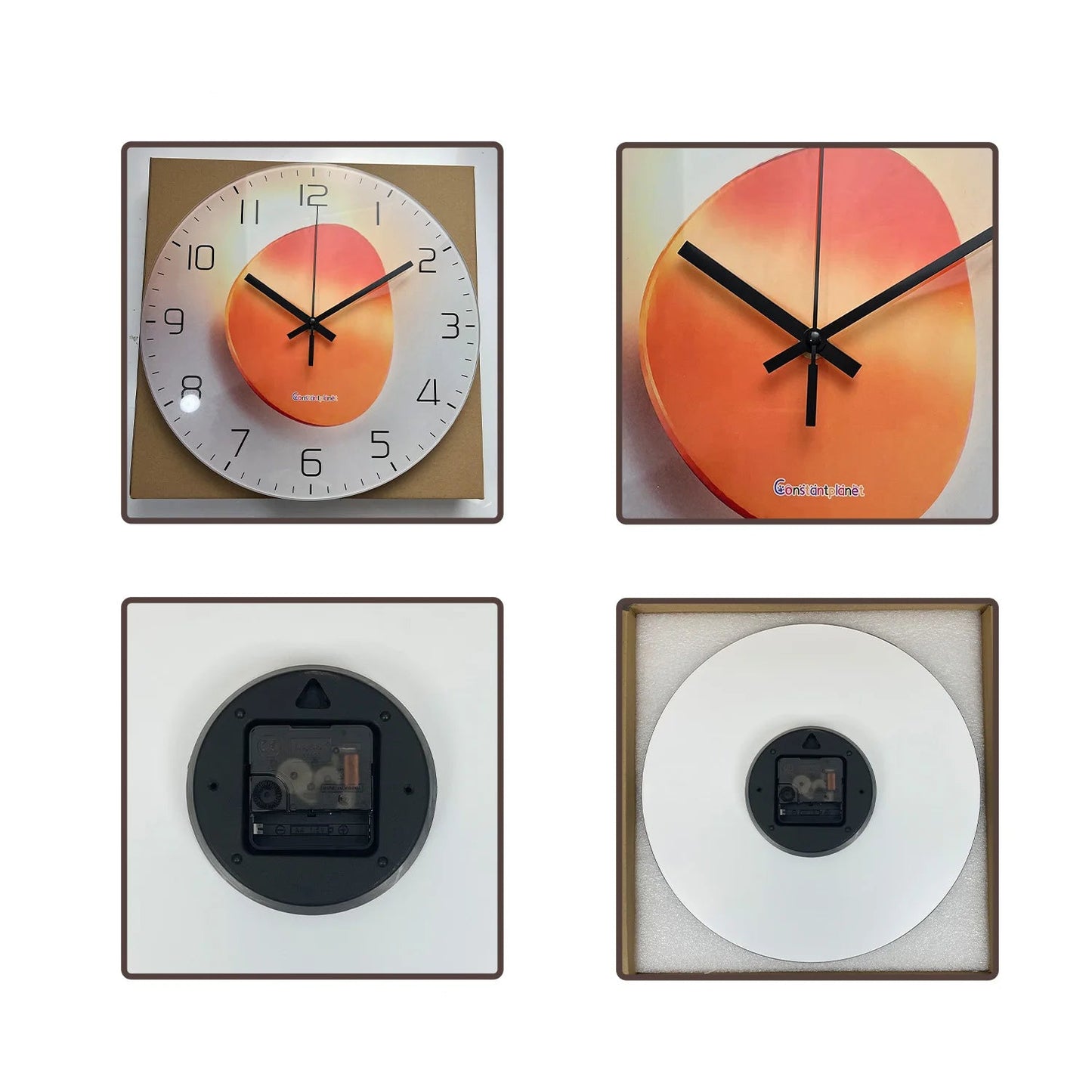 Horloge Murale en Verre - Cadran Mandarine