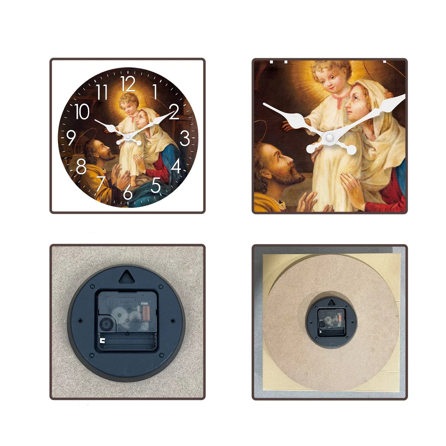 Horloge Murale Religieuse - Design Jésus, Dieu et Madone