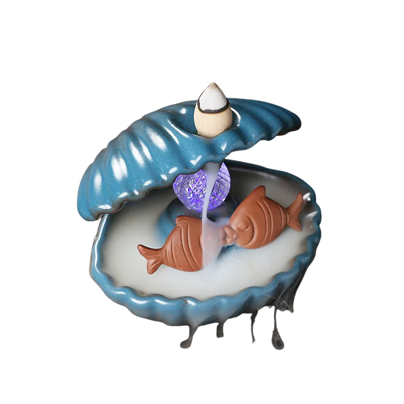 Porte Encens Coquille Bleue Perle