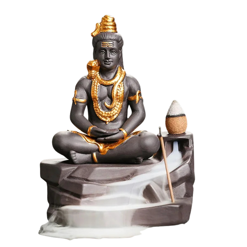 Porte Encens Shiva Bouddha | Porte-Encens en Argile Violette