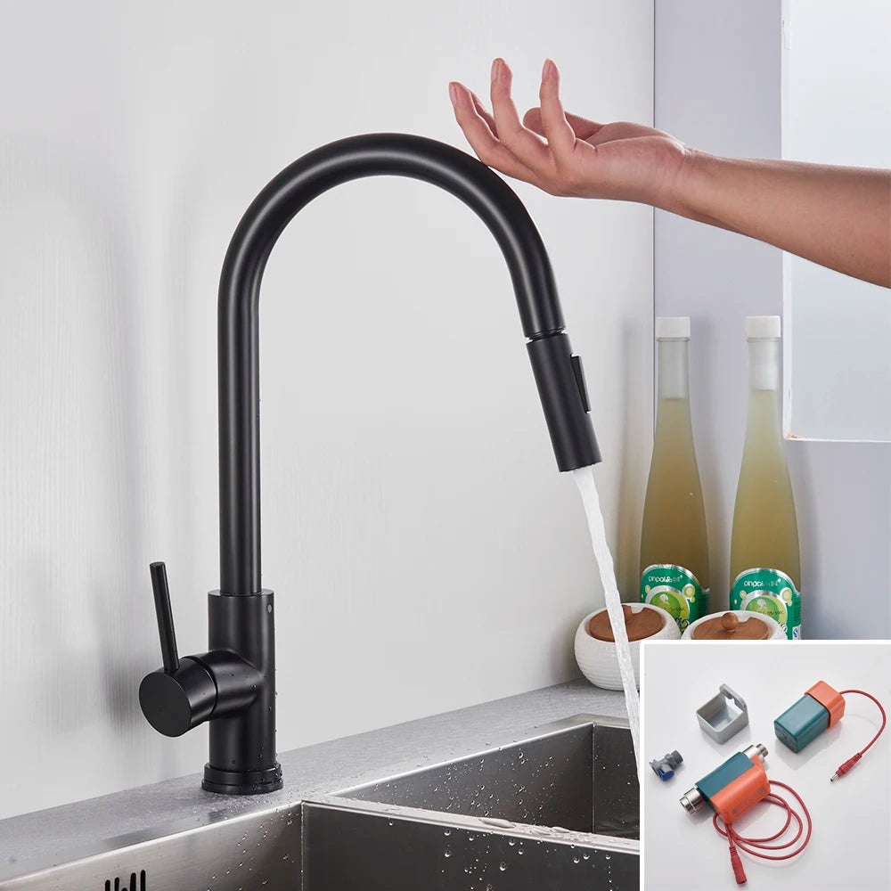 Robinet Cuisine Tactile – Douchette 360°, Capteur Intelligent