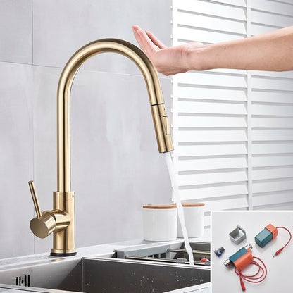 Robinet Cuisine Tactile – Douchette 360°, Capteur Intelligent