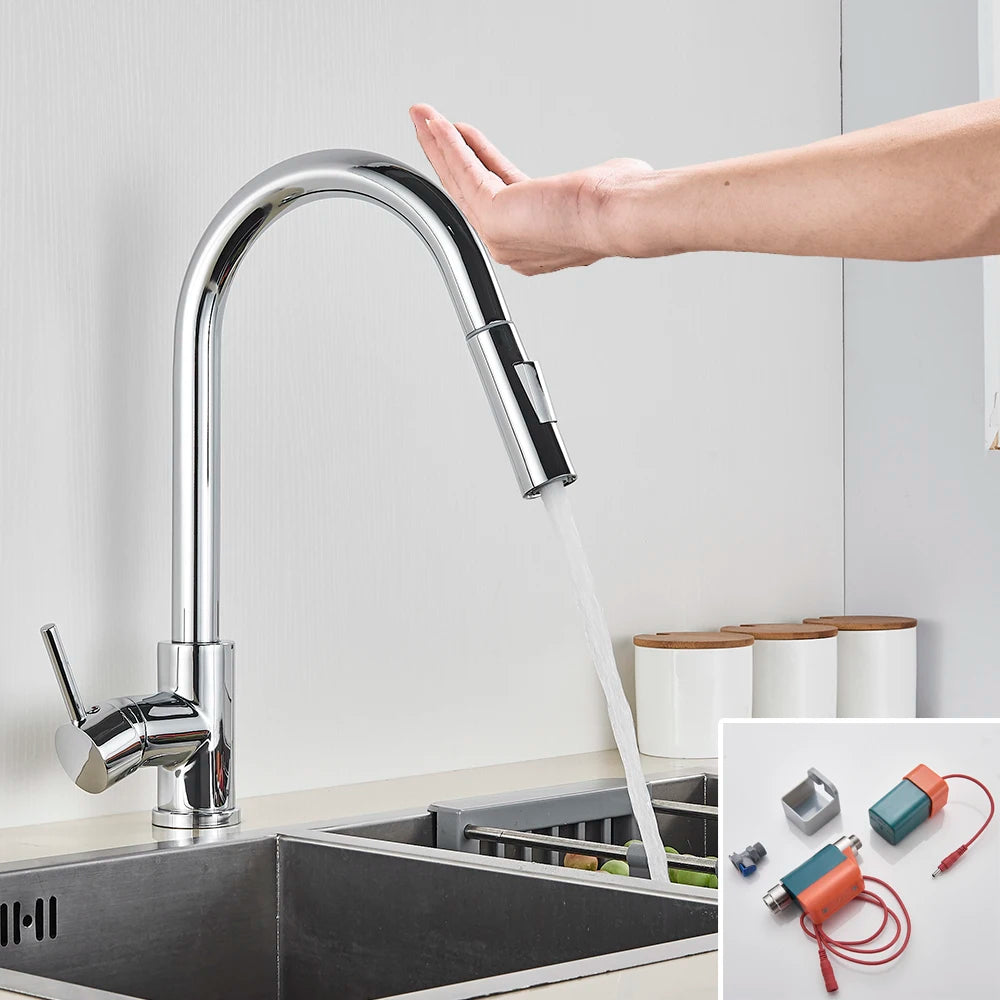 Robinet Cuisine Tactile – Douchette 360°, Capteur Intelligent