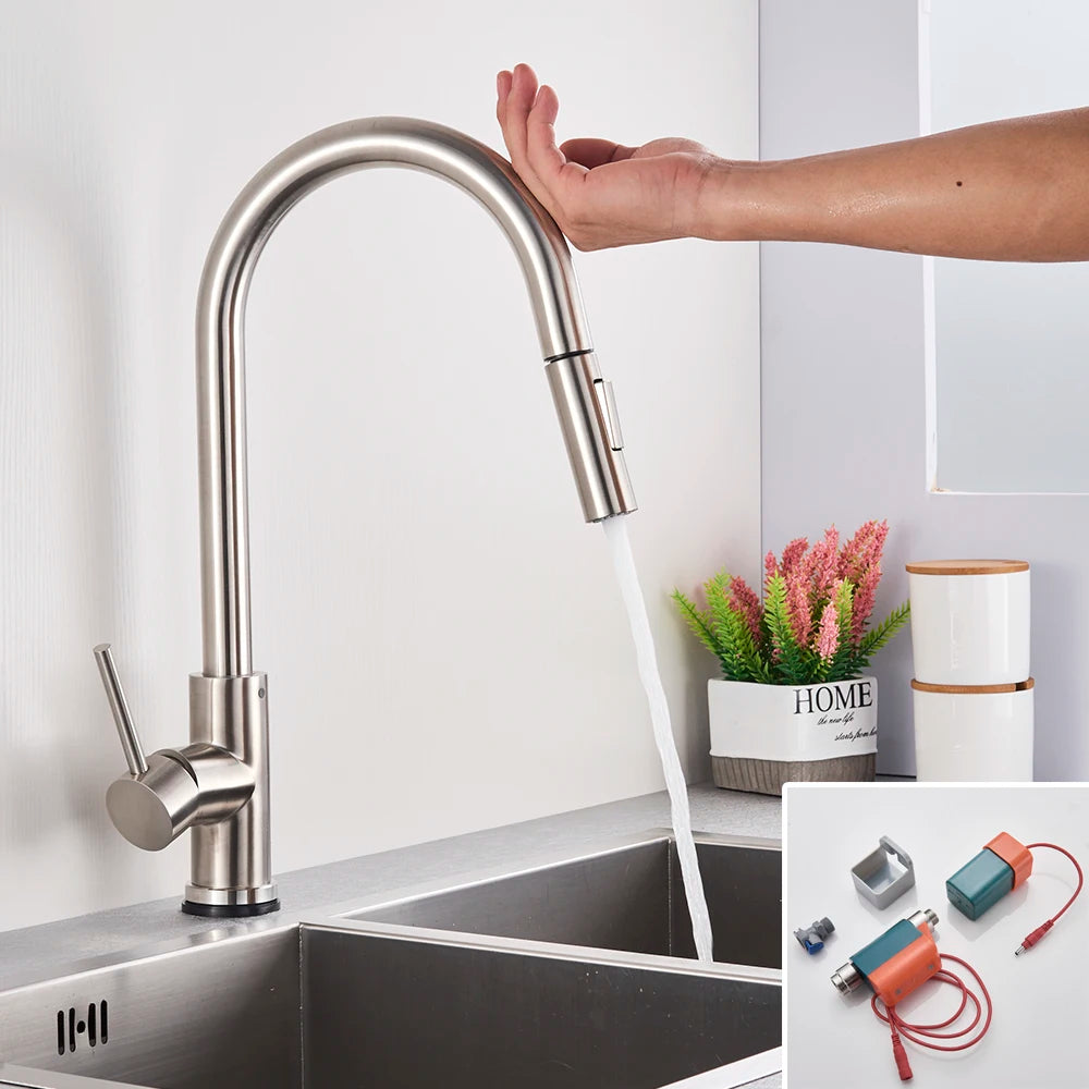 Robinet Cuisine Tactile – Douchette 360°, Capteur Intelligent