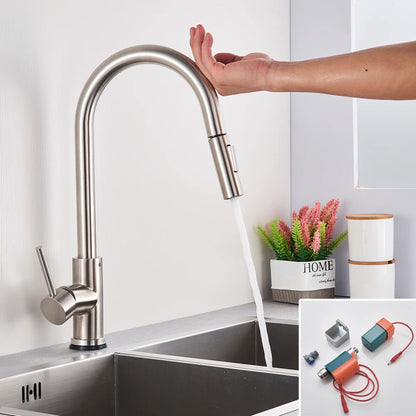 Robinet Cuisine Tactile – Douchette 360°, Capteur Intelligent