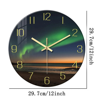Horloge Murale - Plage Aurores Boréales