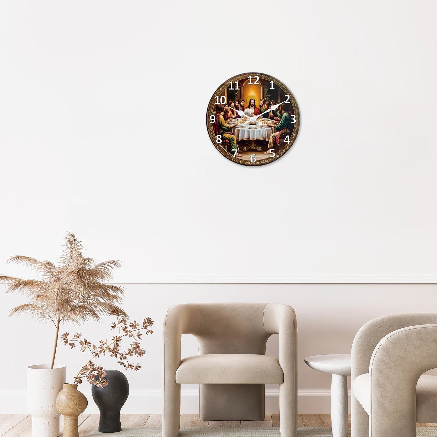 Horloge Murale Rétro - Design "Le Dernier Dîner"