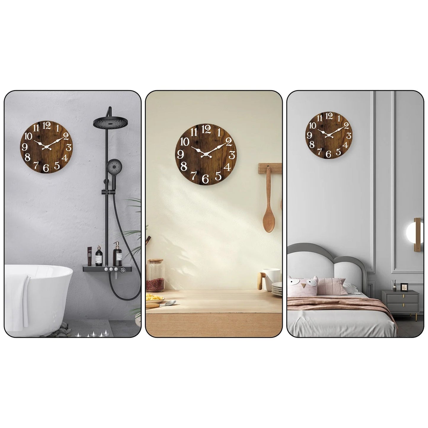Horloge Murale Rétro - Effet Bois