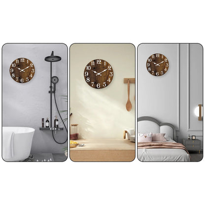Horloge Murale Rétro - Effet Bois