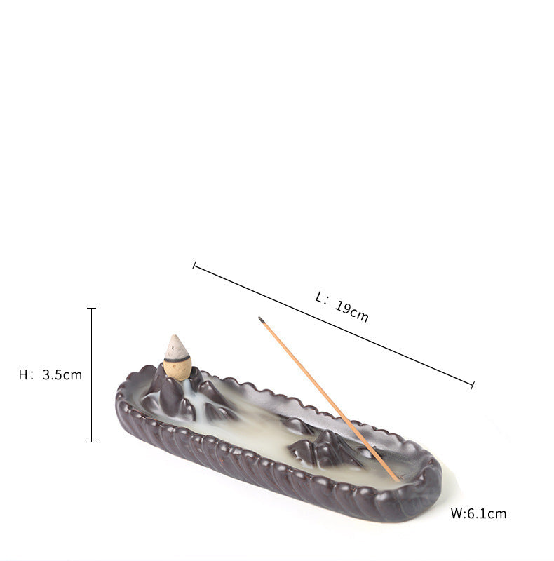 Porte Encens Montagne | Brûleur d'Encens en Argile Violette