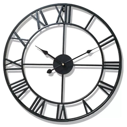 Horloge Murale Métallique Rétro - Cadran Romain