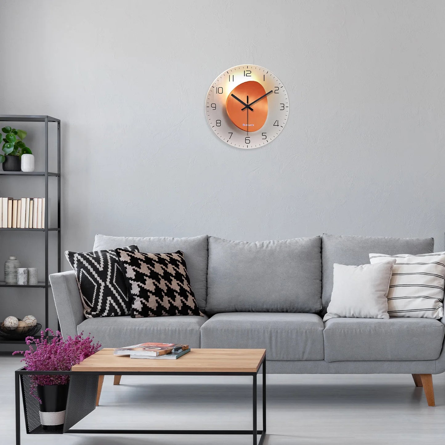 Horloge Murale en Verre - Cadran Mandarine