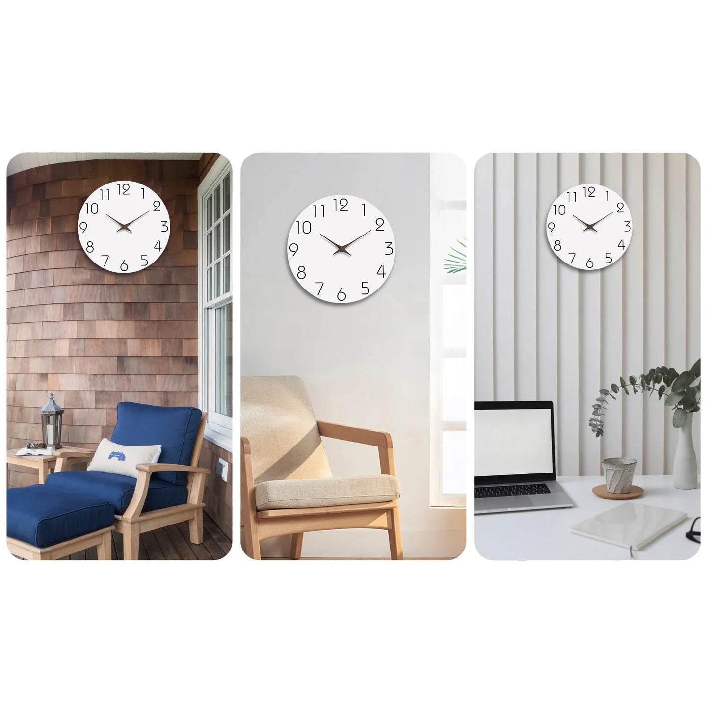 Horloge Murale en Bois Blanc