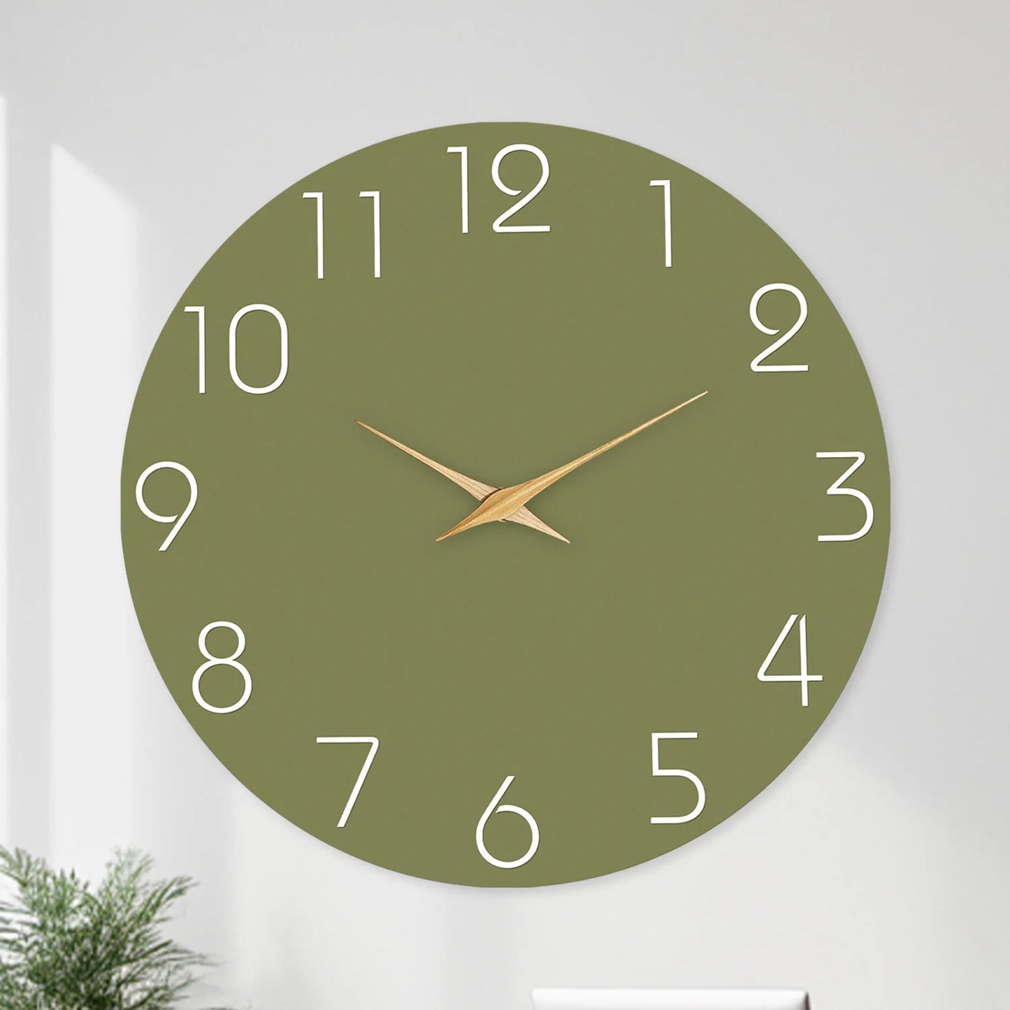 Horloge Murale Moderne avec Fond Vert
