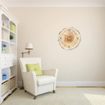 Horloge Murale en Bois - Design Cœur d'arbre