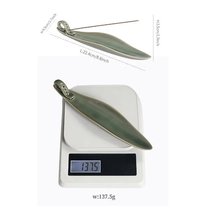 Porte Encens Céramique Celadon | Collecteur Cendre