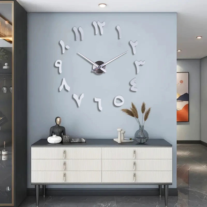 Horloge Murale Moderne avec Chiffres Arabes