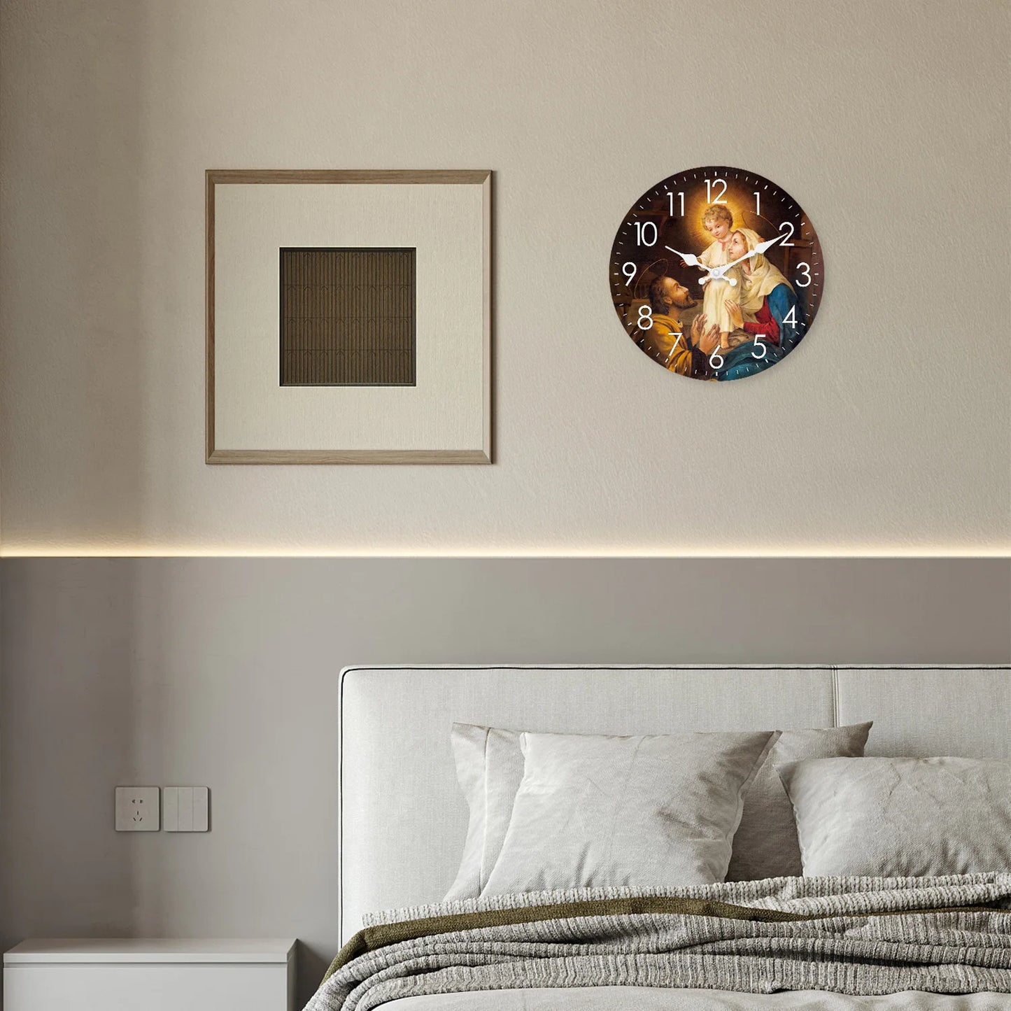 Horloge Murale Religieuse - Design Jésus, Dieu et Madone