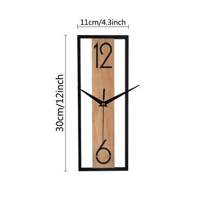 Horloge Murale Rectangulaire - Design bois et métal