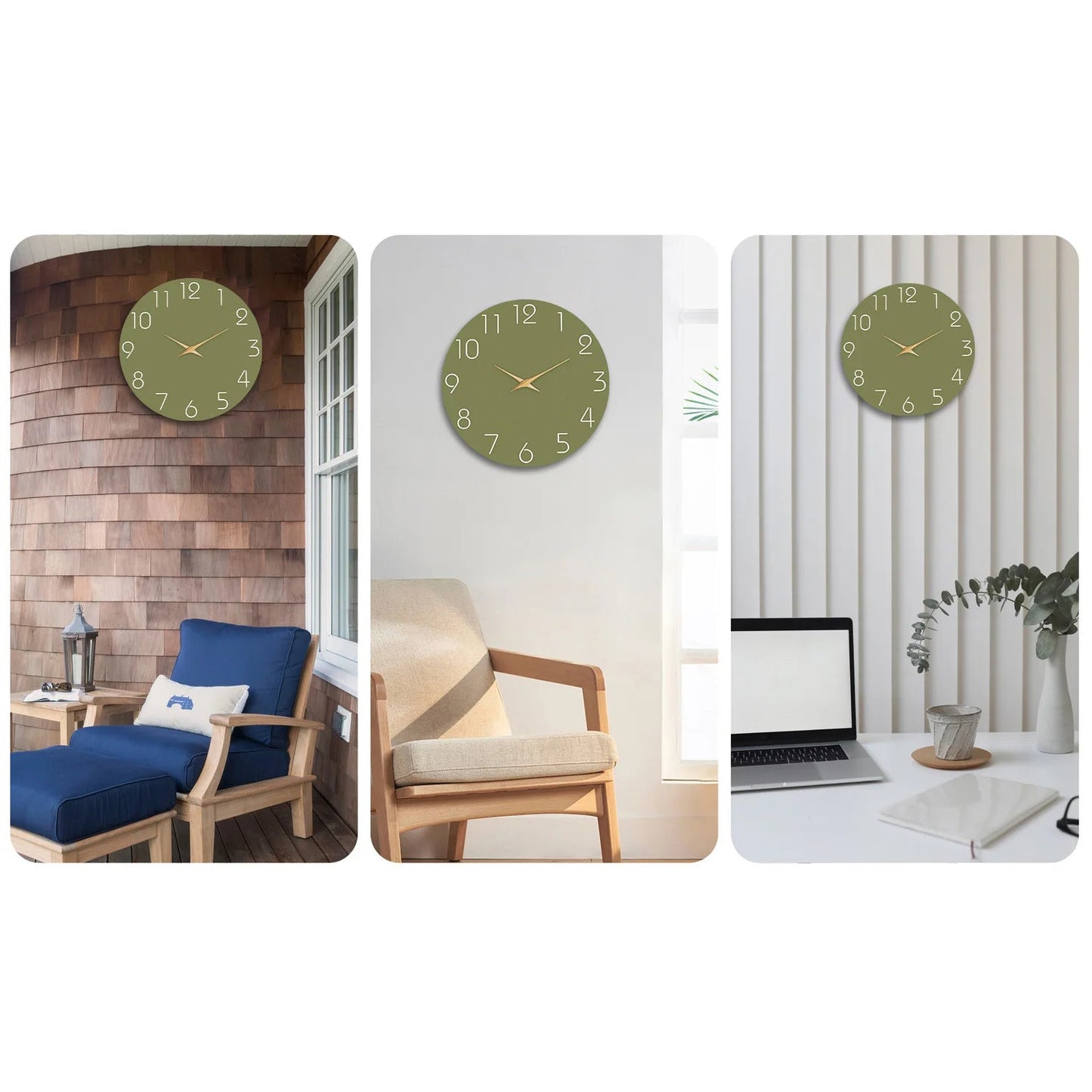 Horloge Murale Moderne avec Fond Vert