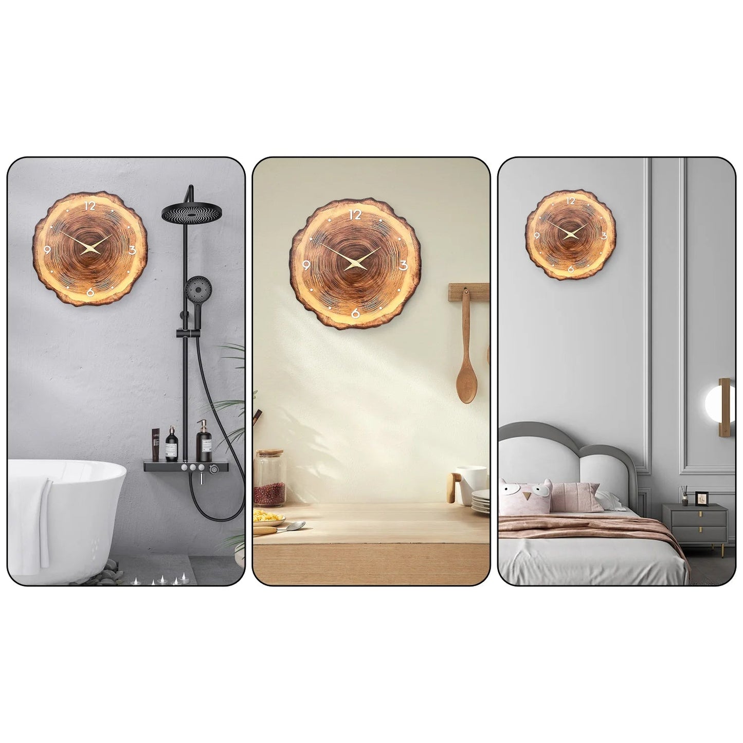Horloge Murale en Bois - Texture Naturelle