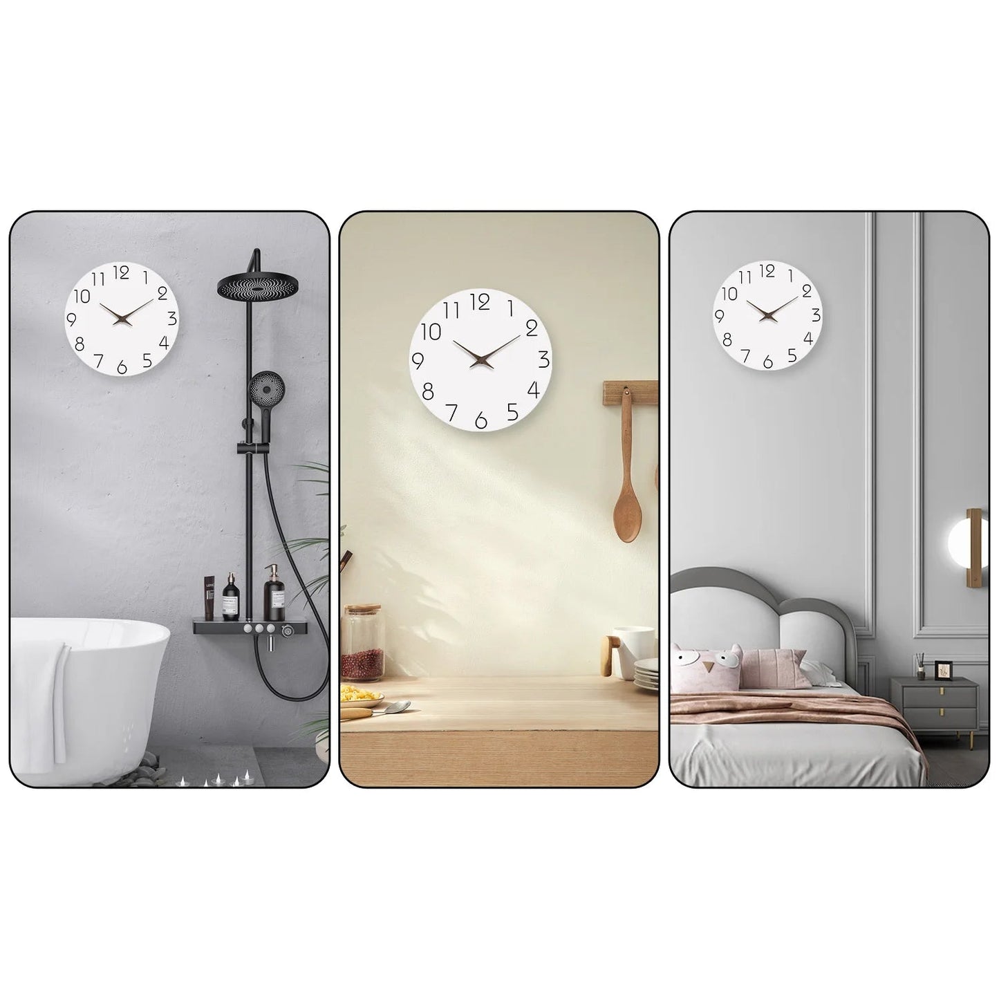 Horloge Murale en Bois Blanc