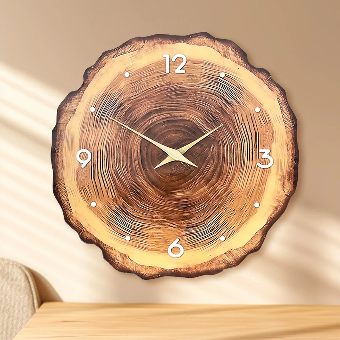 Horloge Murale en Bois - Texture Naturelle
