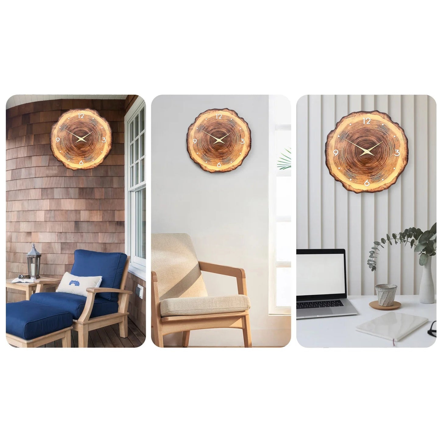 Horloge Murale en Bois - Texture Naturelle