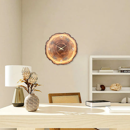 Horloge Murale en Bois - Texture Naturelle