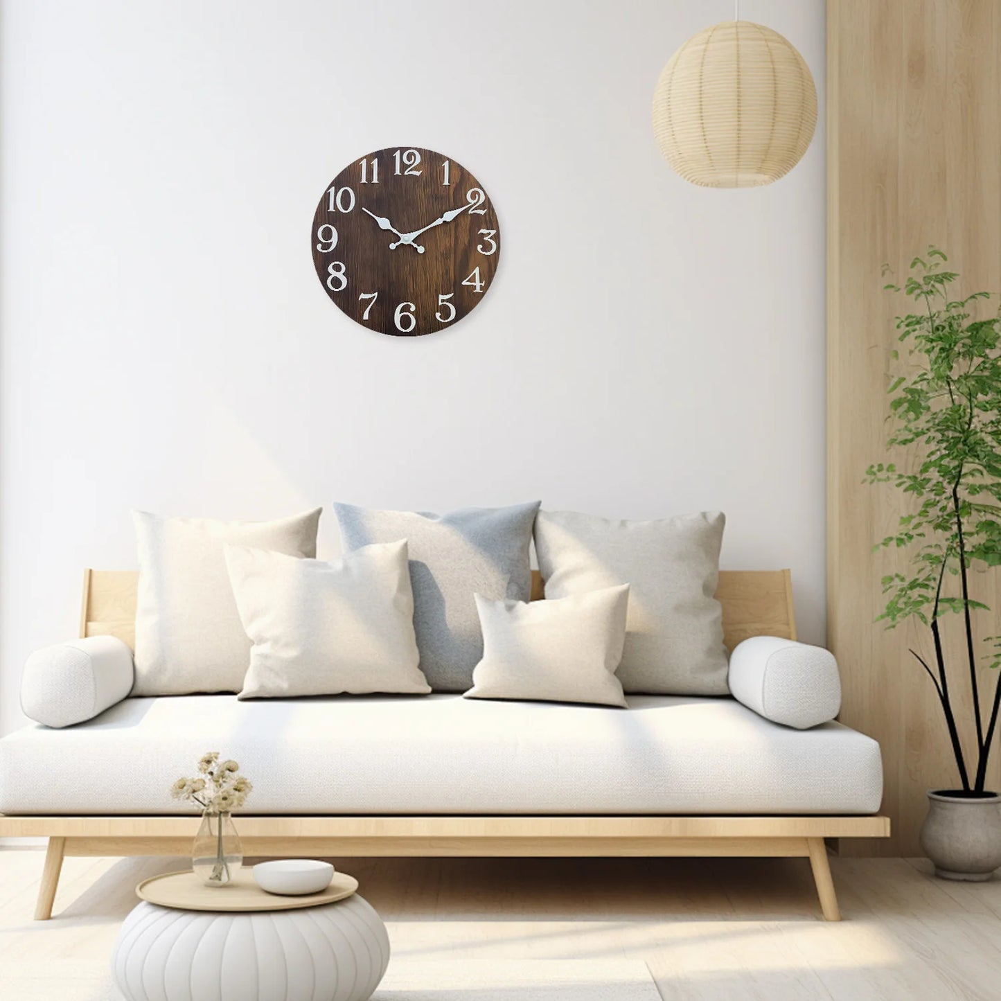 Horloge Murale Rétro - Effet Bois