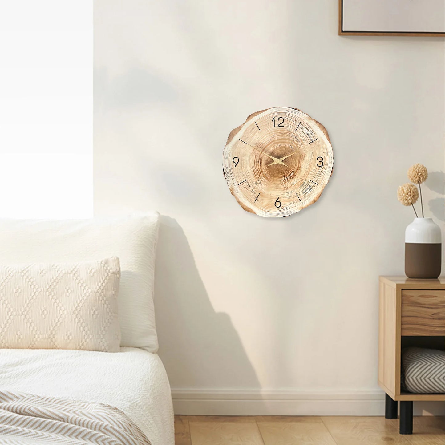 Horloge Murale en Bois - Design Cœur d'arbre