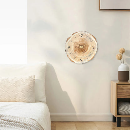Horloge Murale en Bois - Design Cœur d'arbre