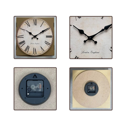 Horloge Murale Rétro Européenne - Chiffres Romains