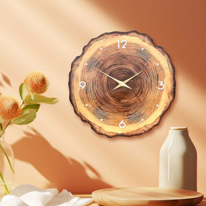 Horloge Murale en Bois - Texture Naturelle