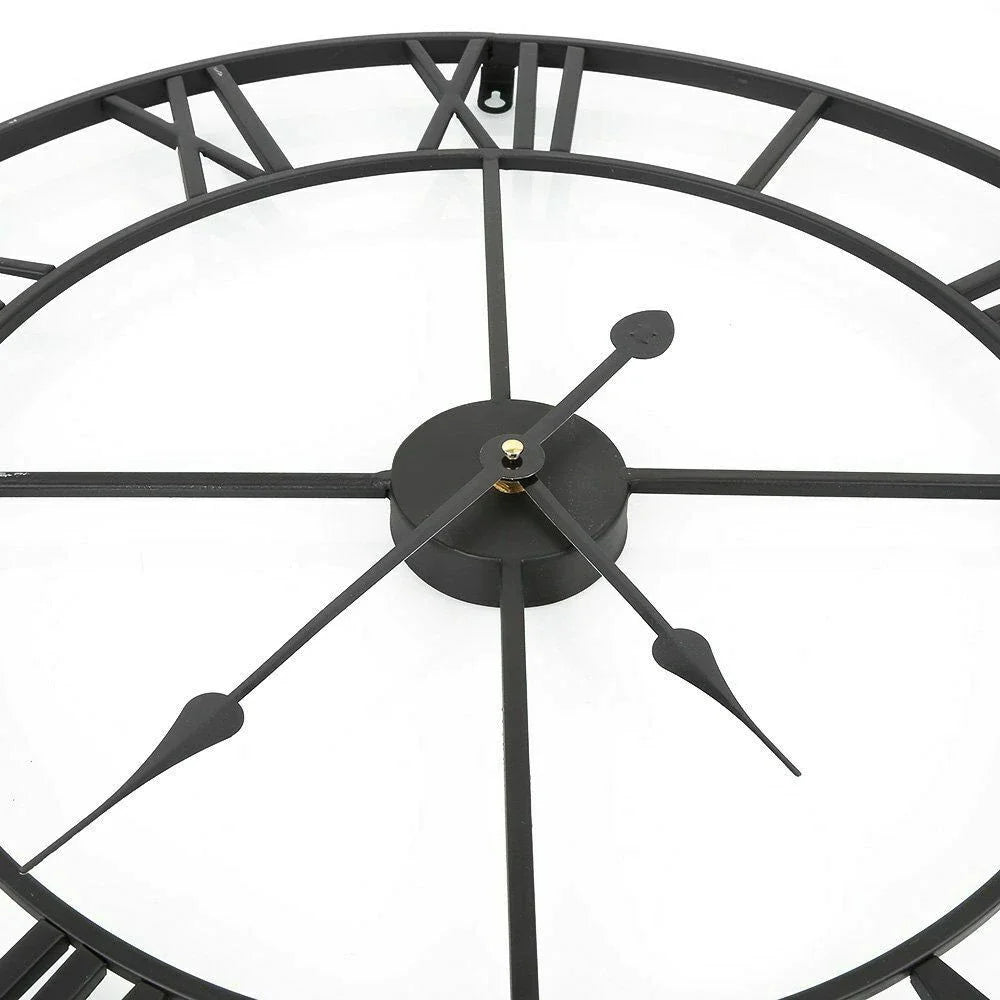 Horloge Murale Métallique Rétro - Cadran Romain