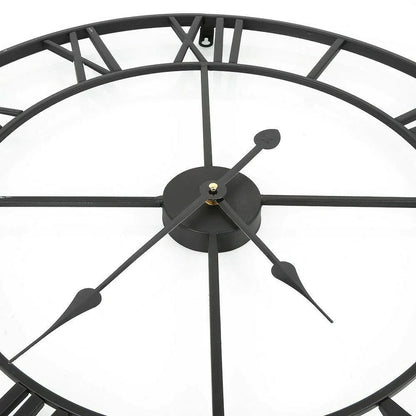Horloge Murale Métallique Rétro - Cadran Romain