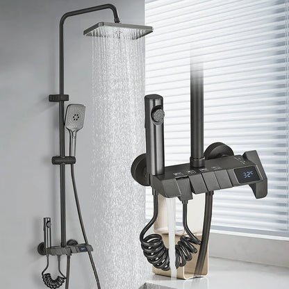 Douche thermostatique - Ensemble Douche Piano  – 4 Fonctions, Température Réglable