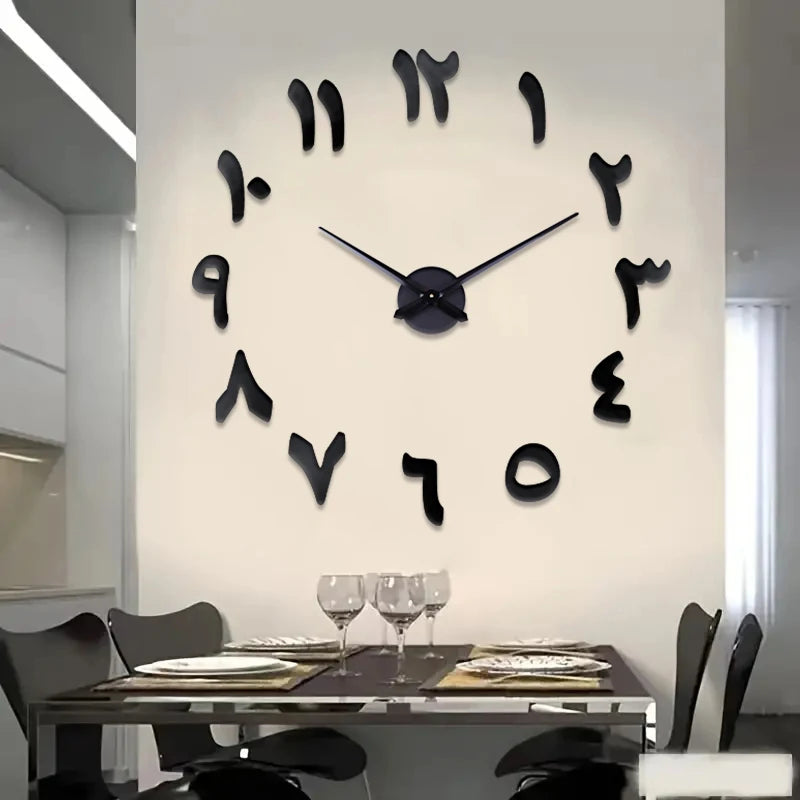 Horloge Murale Moderne avec Chiffres Arabes