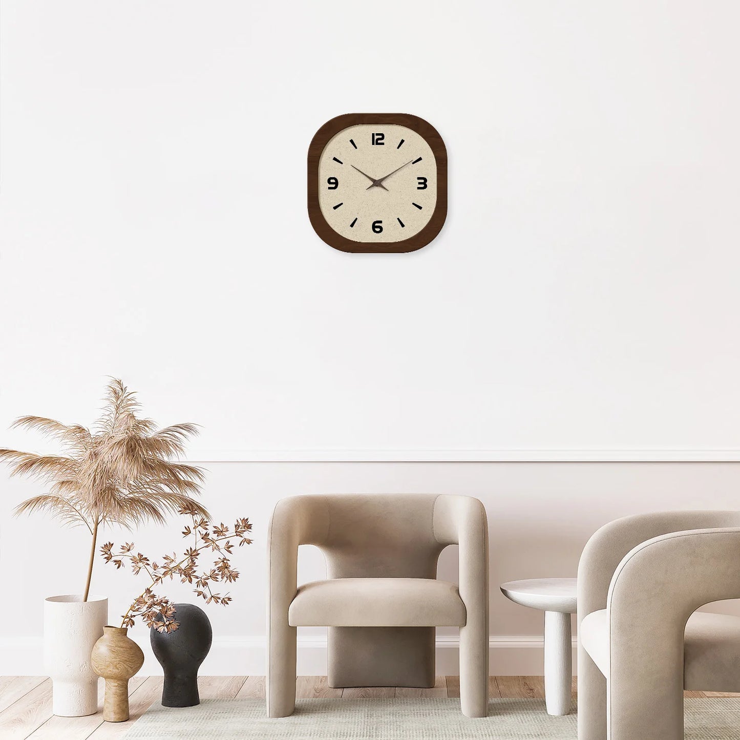 Horloge Murale Rétro Française - Design Crème et Porcelaine