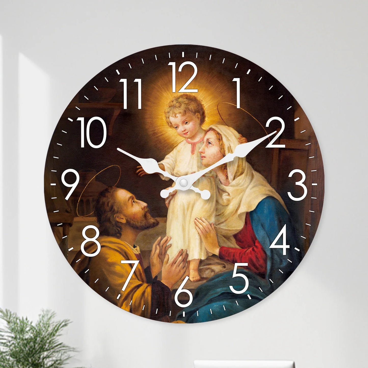 Horloge Murale Religieuse - Design Jésus, Dieu et Madone