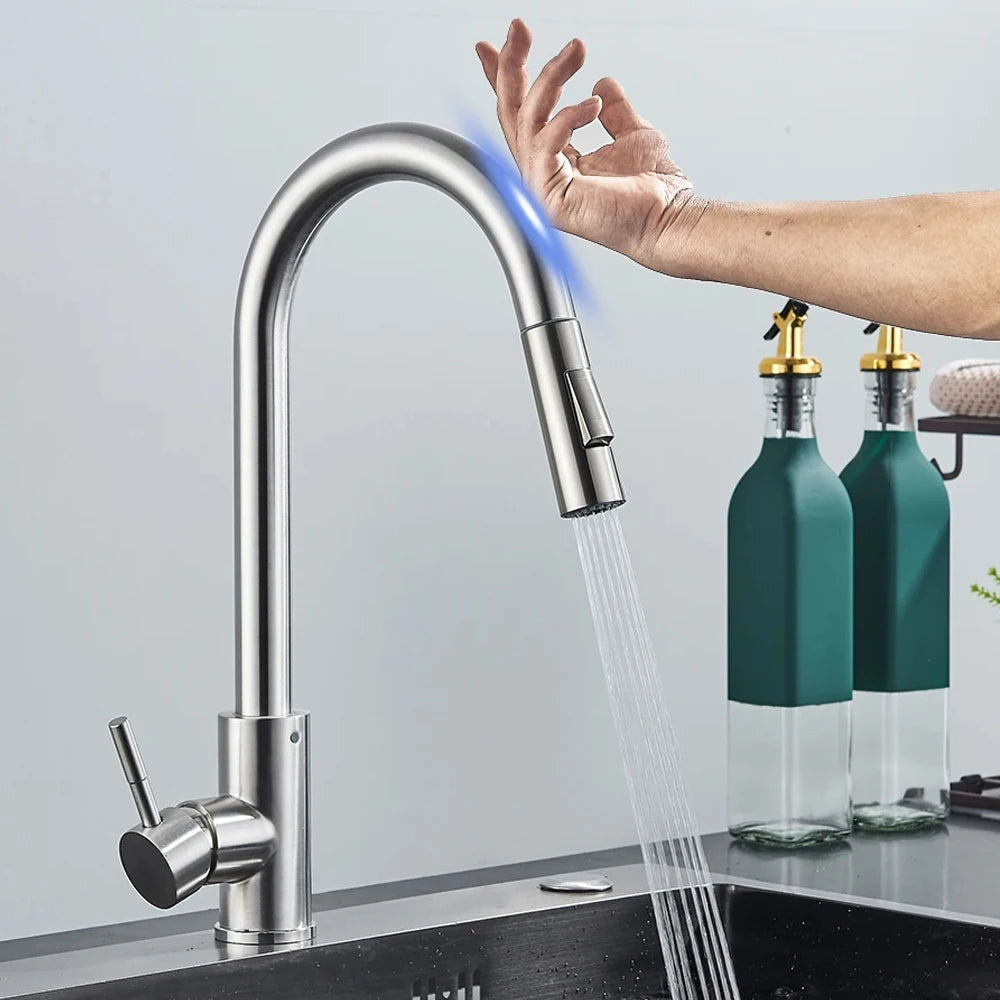 Robinet Cuisine Tactile – Douchette 360°, Capteur Intelligent