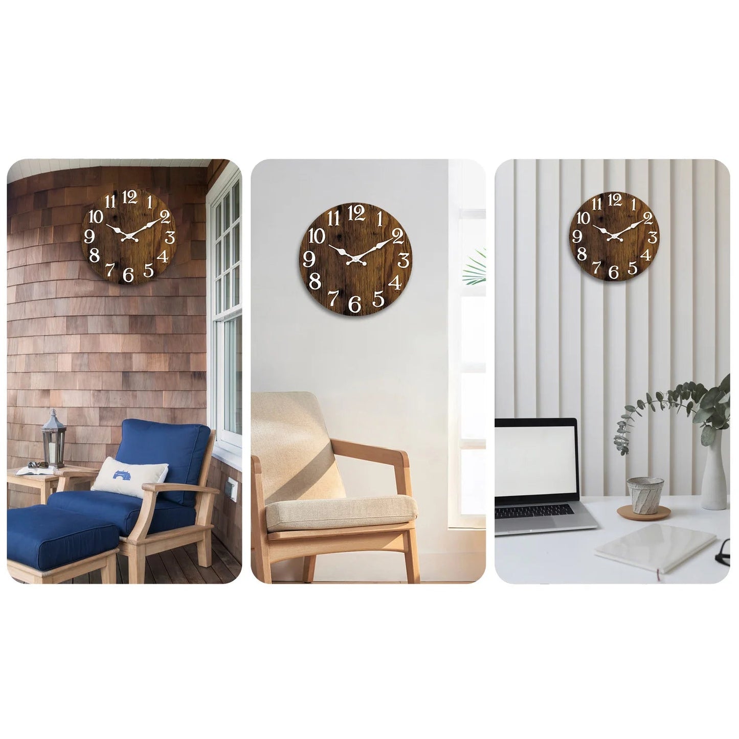 Horloge Murale Rétro - Effet Bois