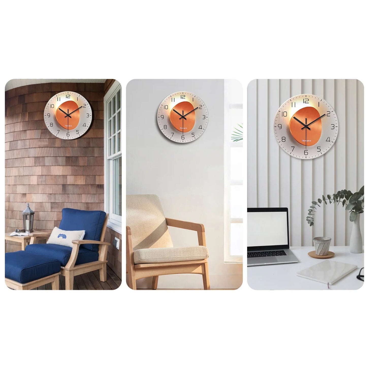 Horloge Murale en Verre - Cadran Mandarine