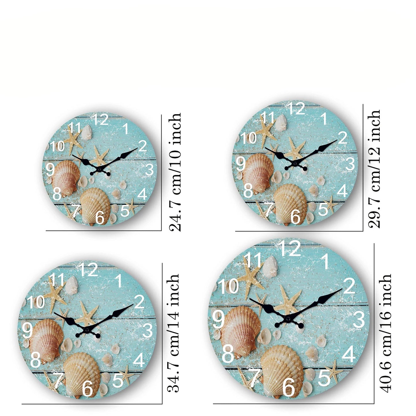 Horloge Murale Méditerranéenne avec Plage et Coquillages